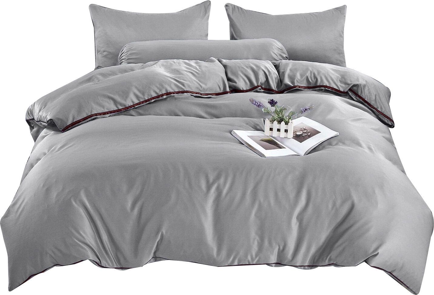 DREAMLUX 冰丝床单+棉被2500Tc Ice Silk Satin 5in1 Bedsheet With Comforter Cooling  Bedsheet King Queen Super Single Cadar Satin